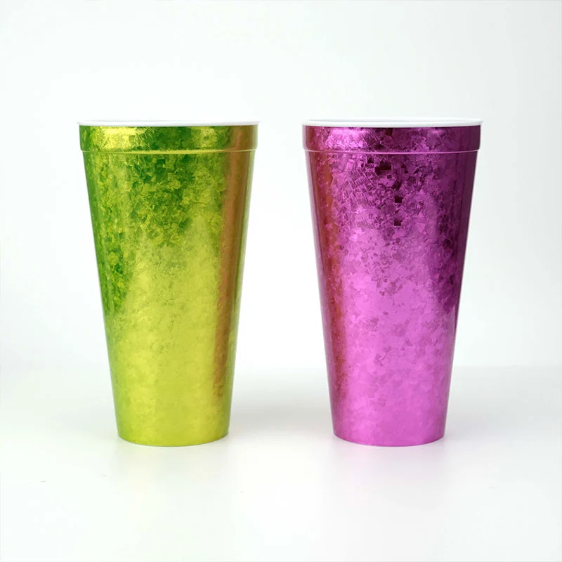 Coupe laser fleur de glace aspect titane